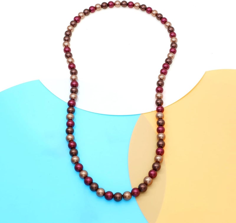 WEWE Pearl Choker Necklace for Women AAA+ Simulated Shell Pearl Necklace Strand Variety Of Colors 10mm Pearls Length 17 Inches - Image 2